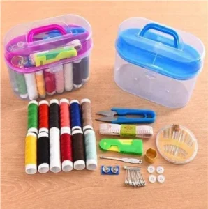 Plastic Multicolor Portable Travel Sewing Kits Box